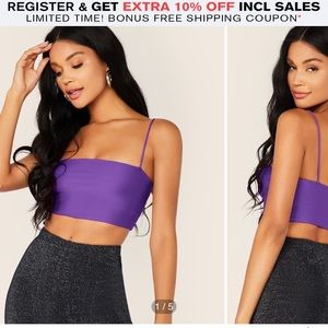 -purple cropped tank top